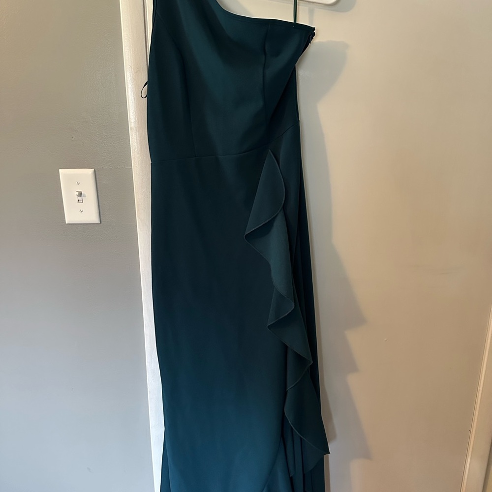 Elegant Teal One-Shoulder Dress